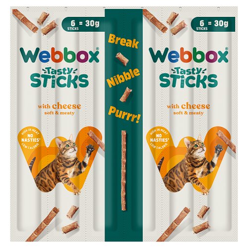 Webbox Cats Delight Sticks, Cheese, 6 Sticks, Case of 25 pack shot