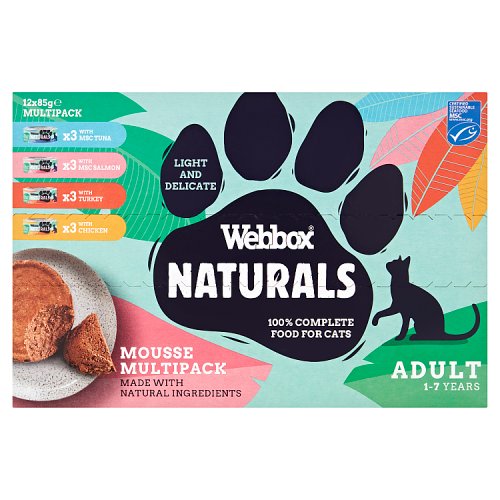 Webbox Natural Adult Cat Mousse, Multipack, 85G X 12, Case of 5 pack shot