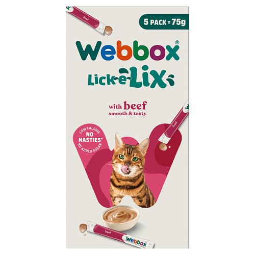 Webbox Lick e Lix, Yoghurt - Beef, 5 Sachets, Case of 17 pack shot