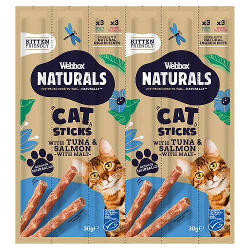 Webbox Natural Cat Sticks, Salmon & Tuna, 6 Sticks, Case of 25 pack shot