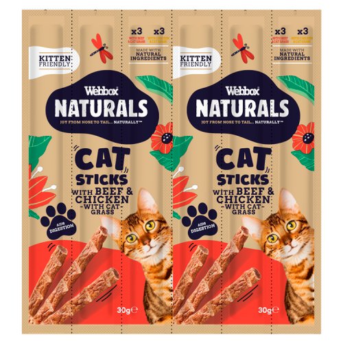 Webbox Natural Cat Sticks, Beef & Chicken, 6 Sticks, Case of 24 pack shot