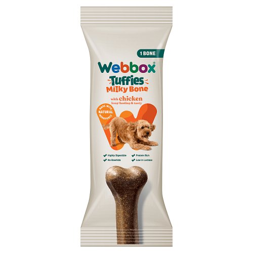 Webbox Tuffies Milky Bone, Cheese & Chicken 90g Case of 12 pack shot