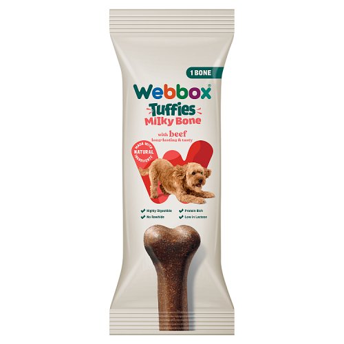 Webbox Tuffies Milky Bone, Cheese & Beef 90g Case of 12 pack shot