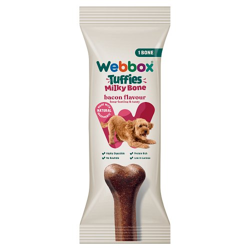Webbox Tuffies Milky Bone, Cheese & Bacon 90g Case of 12 pack shot