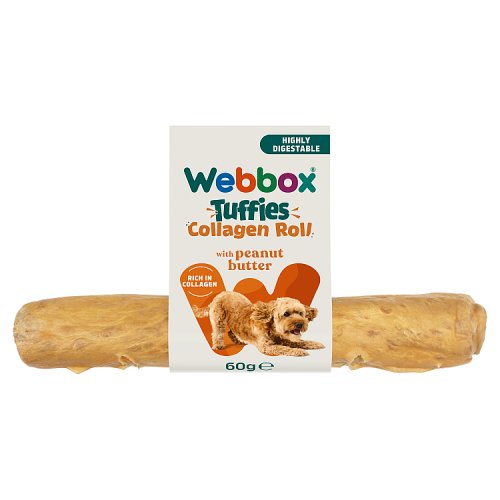 Webbox Tuffies Dog Collagen Roll, Peanut Butter, Case of 30 pack shot