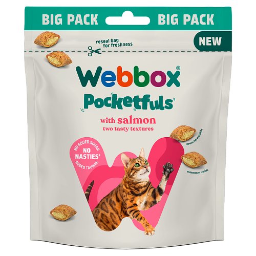 Webbox Pocketfuls Salmon, 200g, Case of 6 pack shot