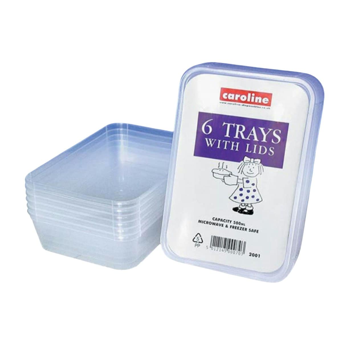 Caroline Plastic Box with Lid X6 Capacity 500ml 6s pack shot
