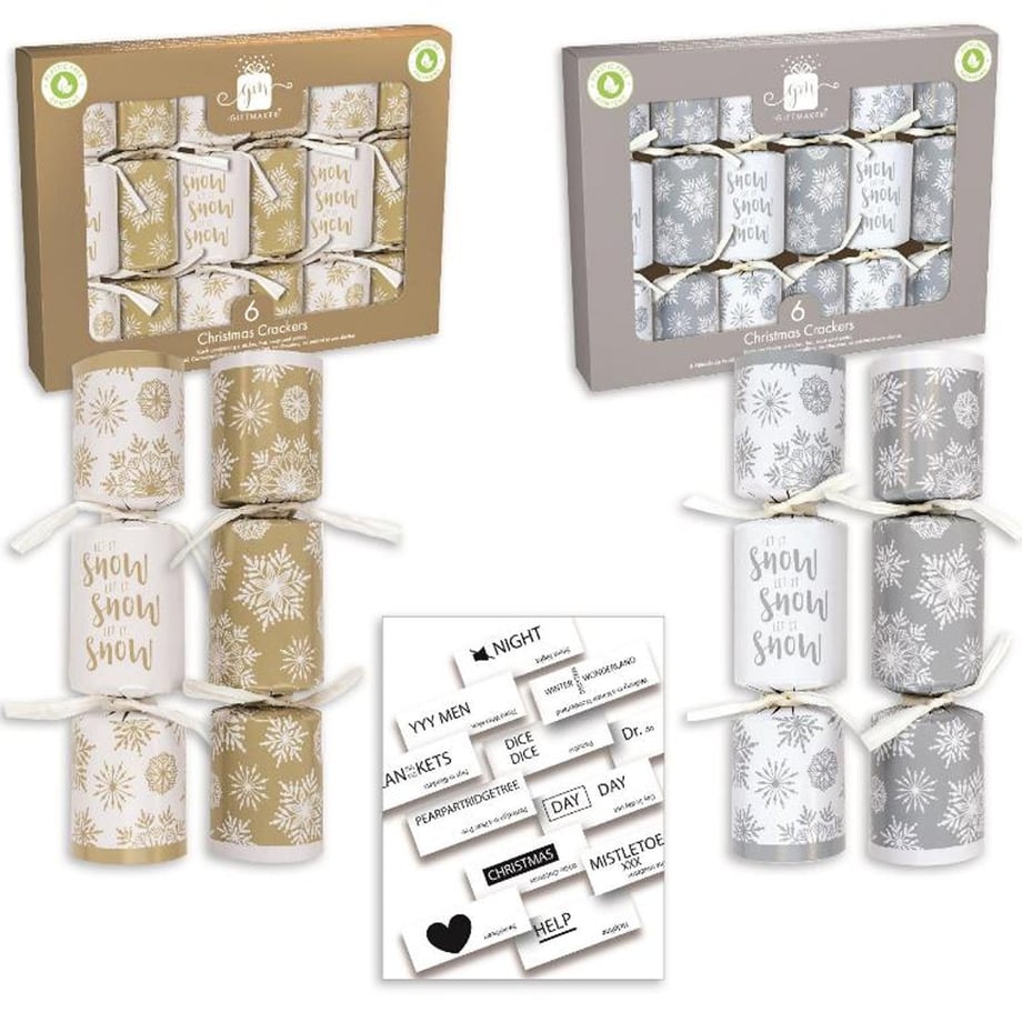 Giftmaker Gold & Silver 6" Mini Crackers 6s pack shot