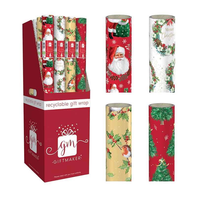 Giftmaker Elegant Traditional Roll Wrap 4m pack shot