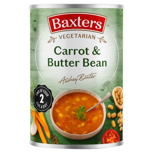 Baxters Vegetarian Carrot & Butterbean Soup 400g pack shot