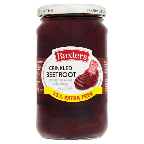 Baxters Crinkle Cut Beetroot 33% Extra Free 455g pack shot
