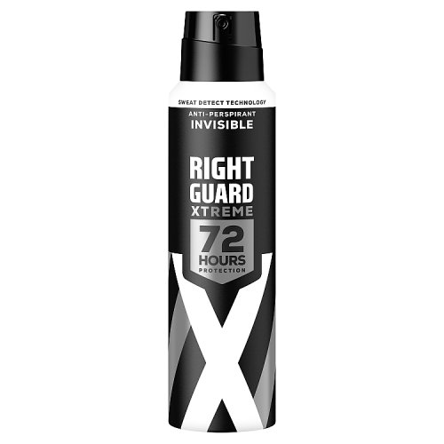 Right Guard Xtreme Anti Perspirant Deodorant Spray Invisible 72HR 150ml pack shot