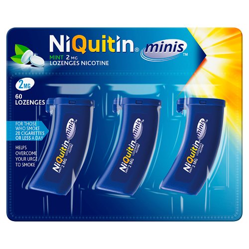Niquitin Nicotine Lozenges Mini Mint 60's (5% VAT) 2mg pack shot