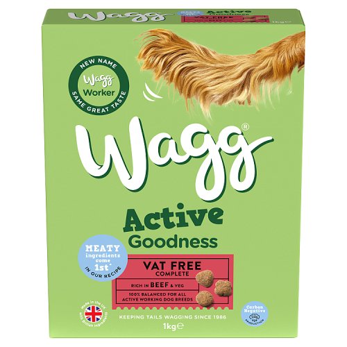 Wagg Active Goodness Beef Dry Dog Food 1kg pack shot