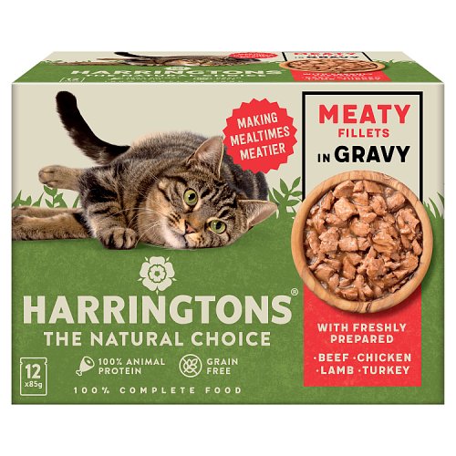 Harringtons Wet Cat Meat in Gravy 12x85g pack shot