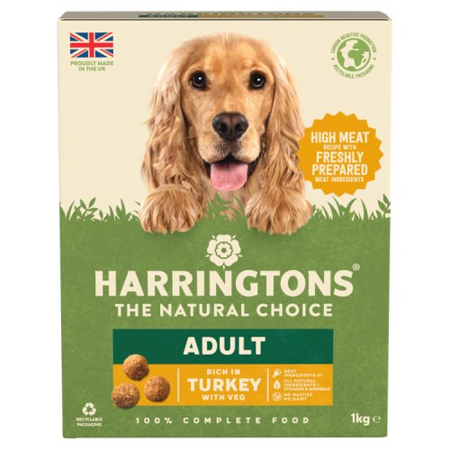 Harringtons Adult Turkey Dry Dog Food 1kg pack shot