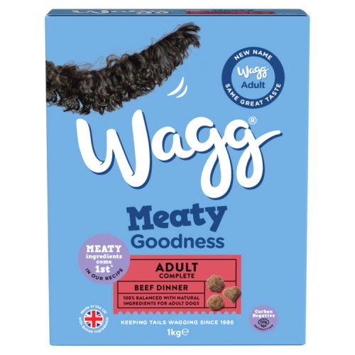 Wagg Meaty Goodness Beef Dry Dog Food 1kg pack shot