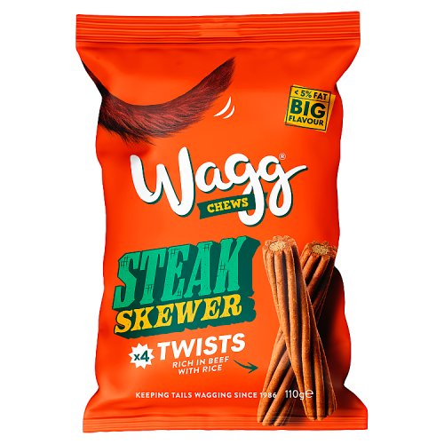Wagg Chews Steak Skewer Twists 12x0.11g 400Ppuk pack shot