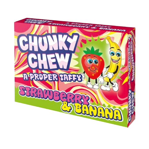 Chunky Chew Strawberry & Banana Flavour Candy 100g pack shot