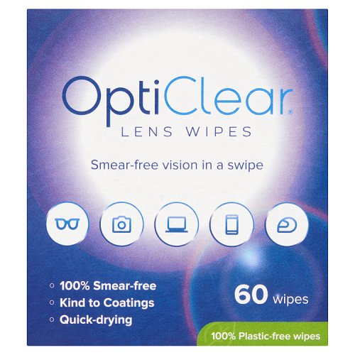 Opticlear Lens Wipes 60s pack shot