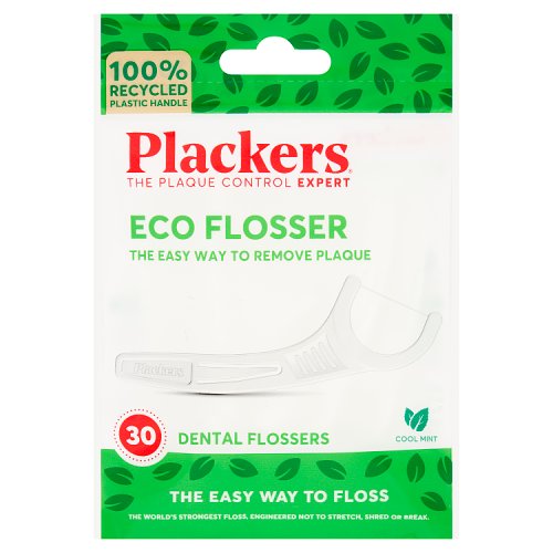 Plackers Eco Flossers 30's Cool Mint pack shot