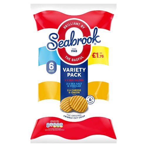 Seabrook Variety 6pk (6 x 25g) PMP pack shot
