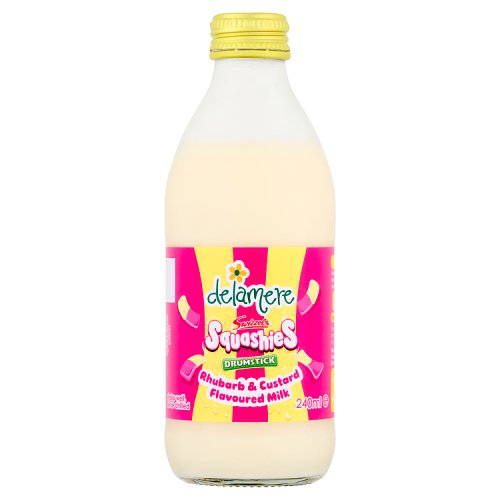 Delamere Swizzels Squashies Drumstick Rhubarb & Custard Flavoured Milk 240ml pack shot