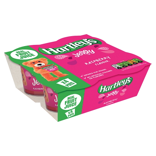 Hartleys Raspberry Jelly 4pk (4 x 125g) pack shot