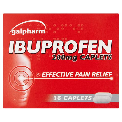 Galpharm Ibuprofen Caplets 16's 200mg pack shot