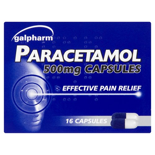 Galpharm Paracetamol Capsules 16's 500mg pack shot