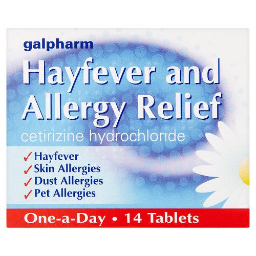 Galpharm Cetirizine Hayfever & Allergy Relief 14's pack shot
