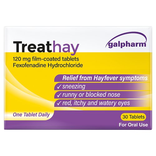 Galpharm Treathay Fexofenadine Hayfever & Allergy Relief 30s pack shot