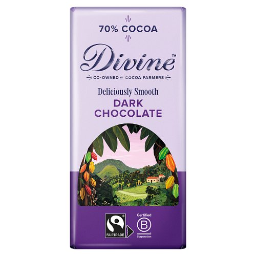 Divine 70% Dark Chocolate 90G pack shot
