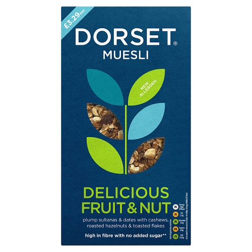 Dorset Cereals Deliciously Fruit & Nut 410g PMP pack shot