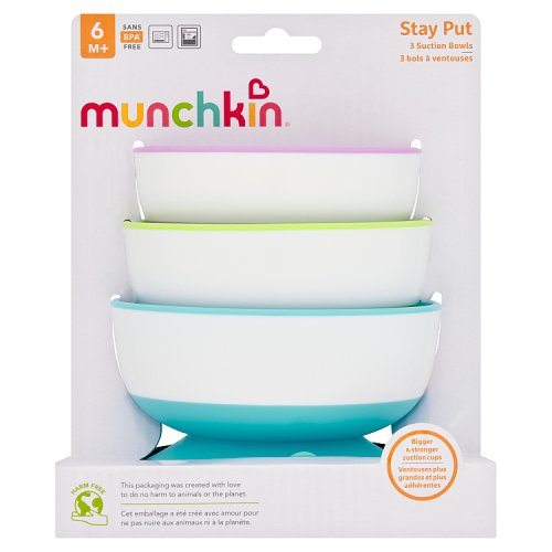 Munchkin Esslern Schuessel Saug 3 pcs pack shot