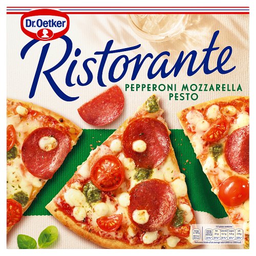 Dr Oetker Ristorante Pepperoni Mozzarella Pesto Pizza 365g pack shot