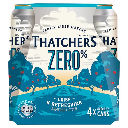 Thatcher Zero 0% Alcohol 4pk (4 x 440ml) pack shot