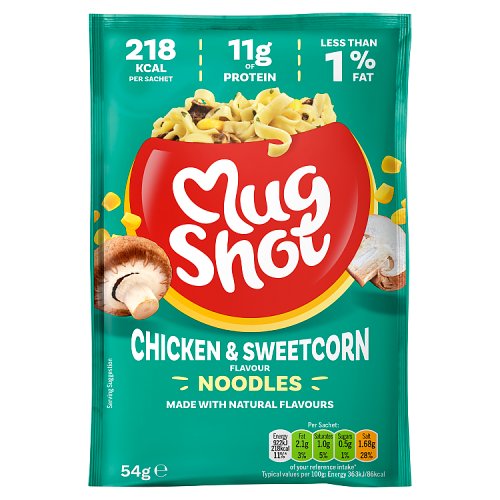 Mugshot Noodles Chicken & Sweetcorn 54g pack shot