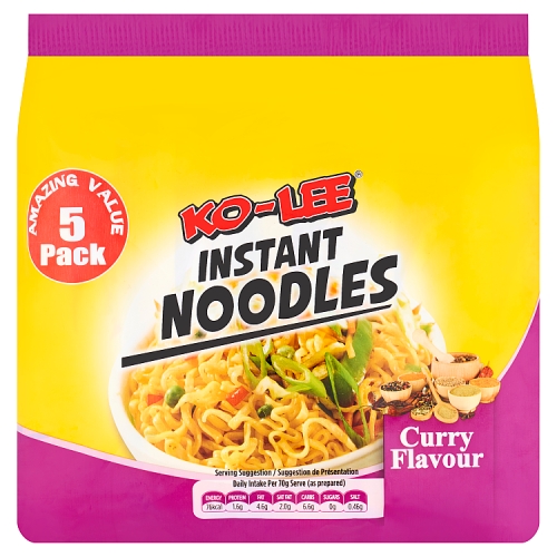 Ko Lee Curry Instant Noodles 5pk (5 x 70g) pack shot
