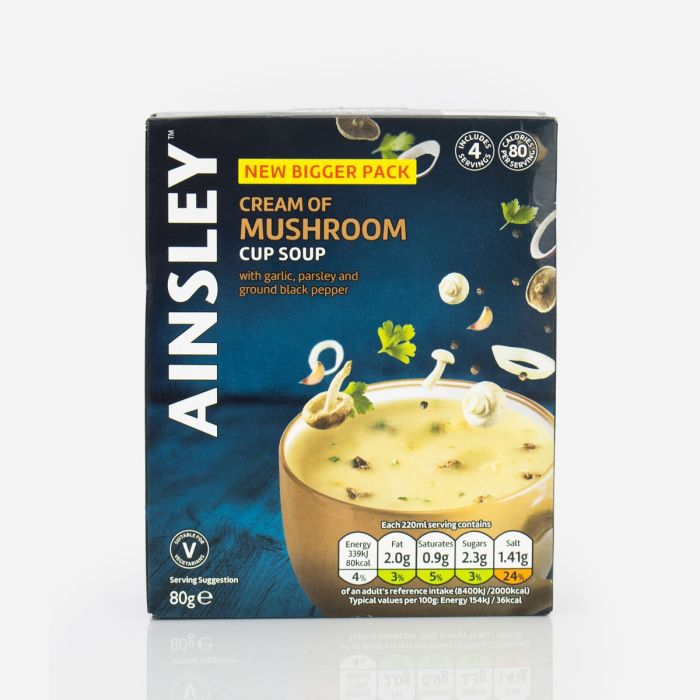 Ainsley Harriott Cup Soup Mushroom 4pk 92g pack shot