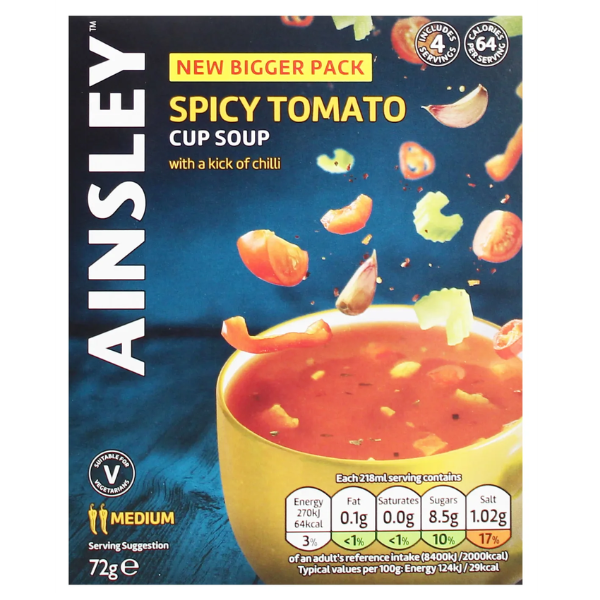 Ainsley Harriott Cup Soup Spicy Tomato 4 Pack pack shot