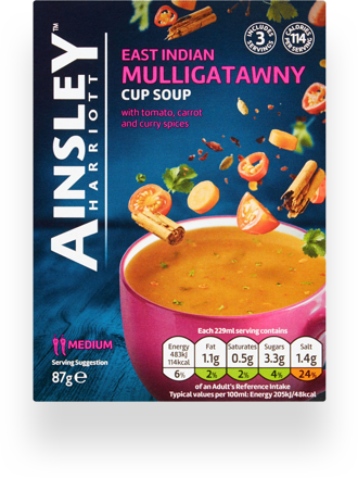 Ainsley Harriott Cup Soup Mulligatawny 4pk 92g pack shot