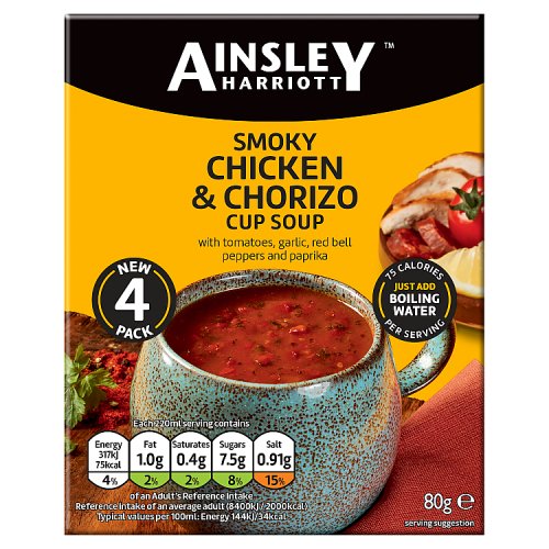 Ainsley Harriott Soup Smoky Chicken & Chorizo 80g pack shot