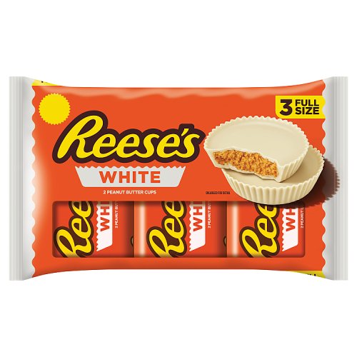 Reeses Peanut Butter White 2 Cup 3pk 118g pack shot