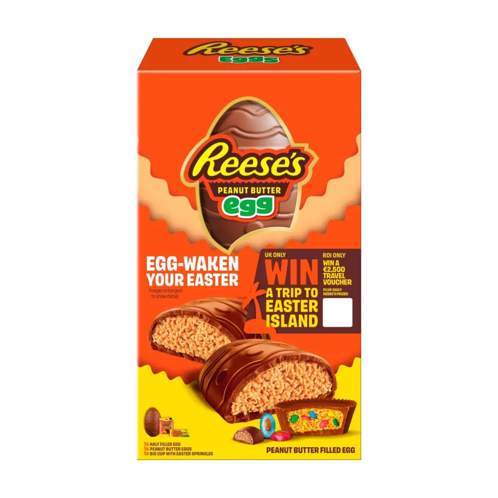 Reeses Half Filled Egg with Big Cup & Mini Eggs 373g pack shot