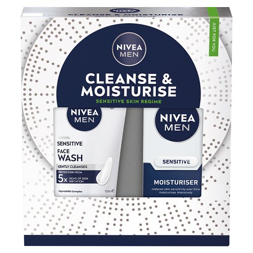 Nivea Men Cleanse & Moisturise Set 2pc (100ml Face Wash & 75ml Moisturiser) pack shot