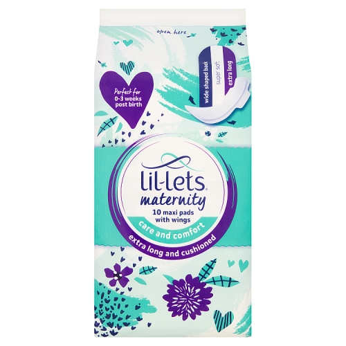 Lil-lets Maternity Maxi Pad X Long 10pk pack shot
