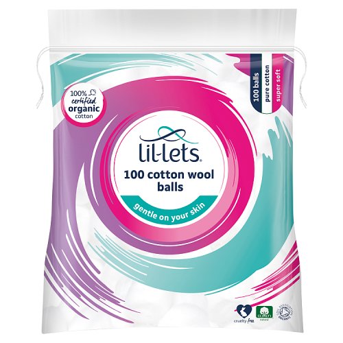 Lil-lets Cotton Wool Balls 100pk pack shot