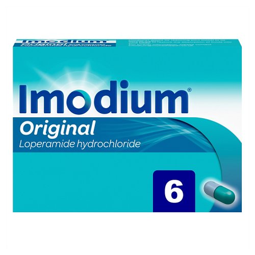 Imodium Capsules 2mg 6s pack shot