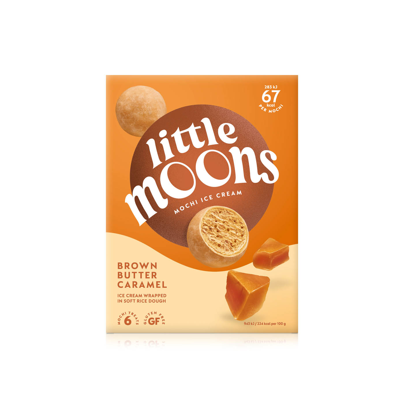Little Moons Brown Butter Caramel Mochi 6pk (6 x 30g) pack shot